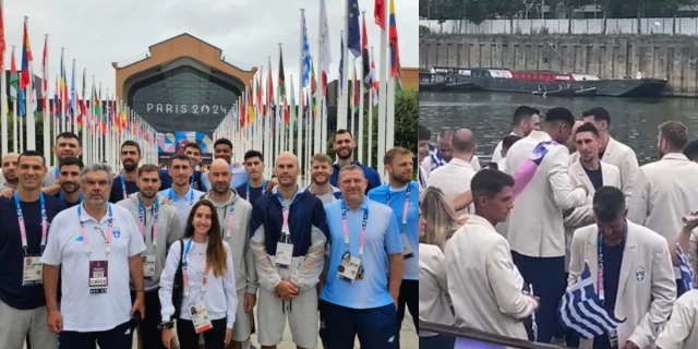 Ολυμπιακοί Αγώνες 2024: Ντυμένοι επίσημα πάνω στο πλωτό σκάφος στο Σηκουάνα - Τα πρώτα πλάνα με τους Έλληνες αθλητές στην παρέλαση