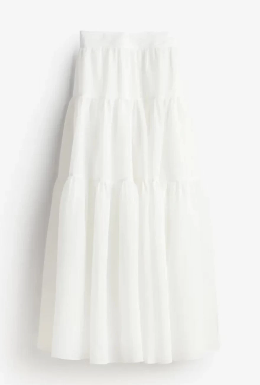 μάξι λευκή φούστα Η&Μ