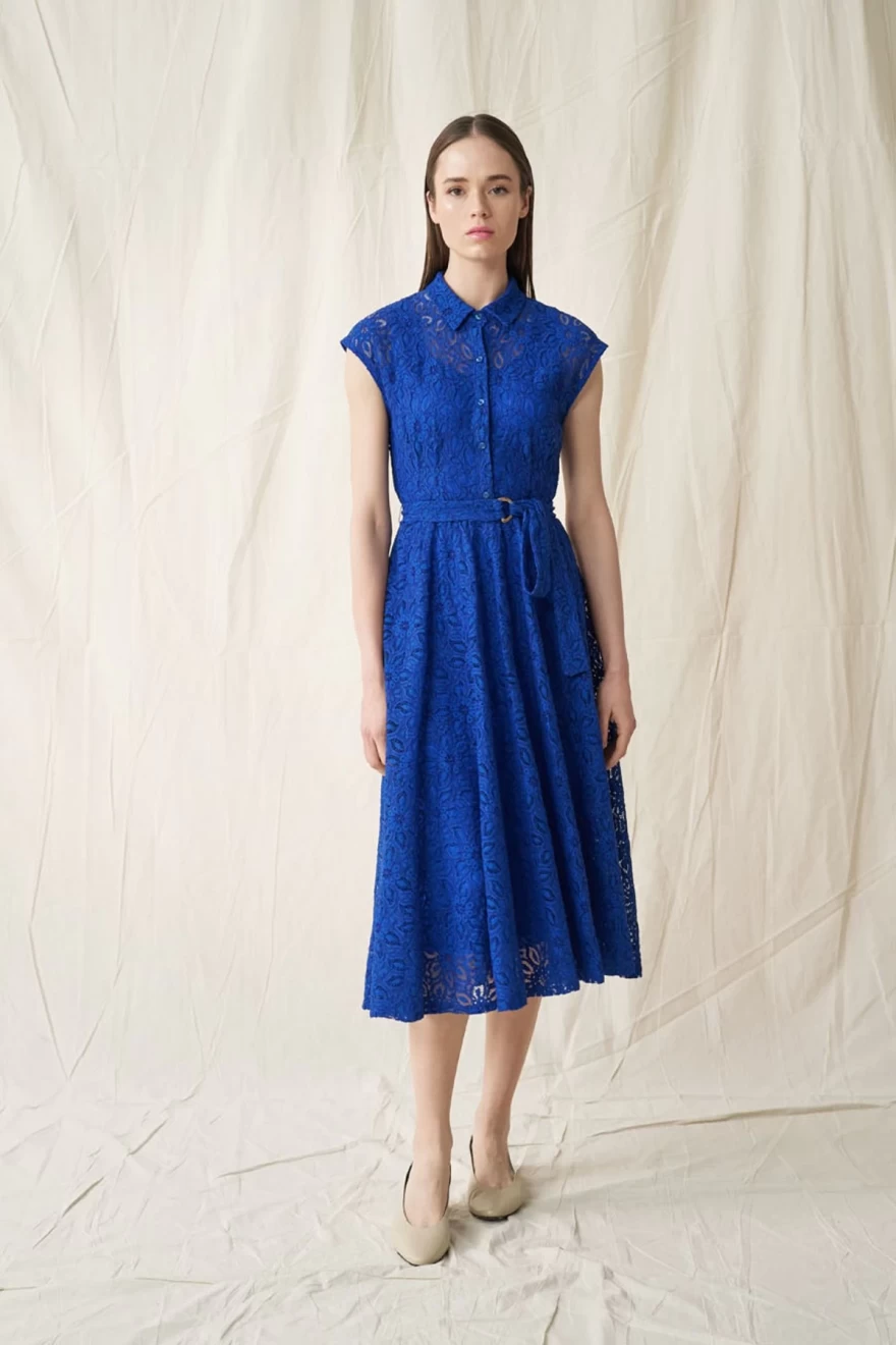 μπλε μάξι φόρεμα  alexanderjacob.com