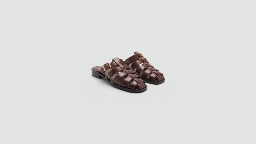 mules fisherman sandals καφέ