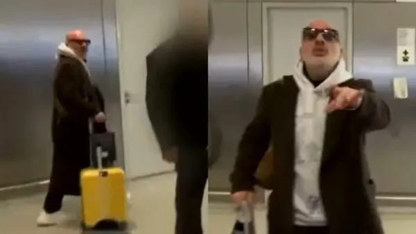 Ο Νίκος Μουτσινάς στο αεροδρόμιο