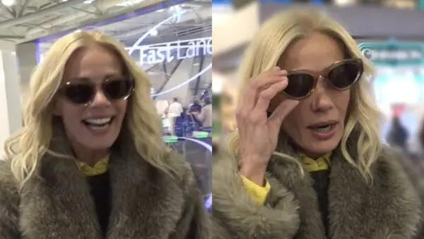 Η Ζέτα Μακρυπούλια στο αεροδρόμιο