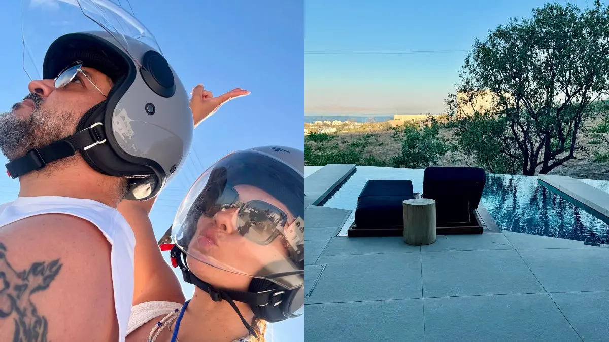 Η Βάσω Λασκαράκη και ο Λευτέρης Σουλτάτος στην Σαντορίνη