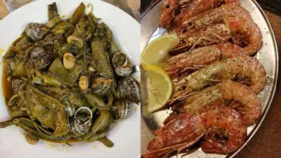 σαλιγγάρια και γαρίδες