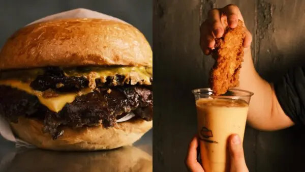 μπέργκερ και κοτόπουλο