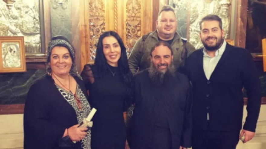 Η Μαρία Εκμετσίογλου στη βάφτιση