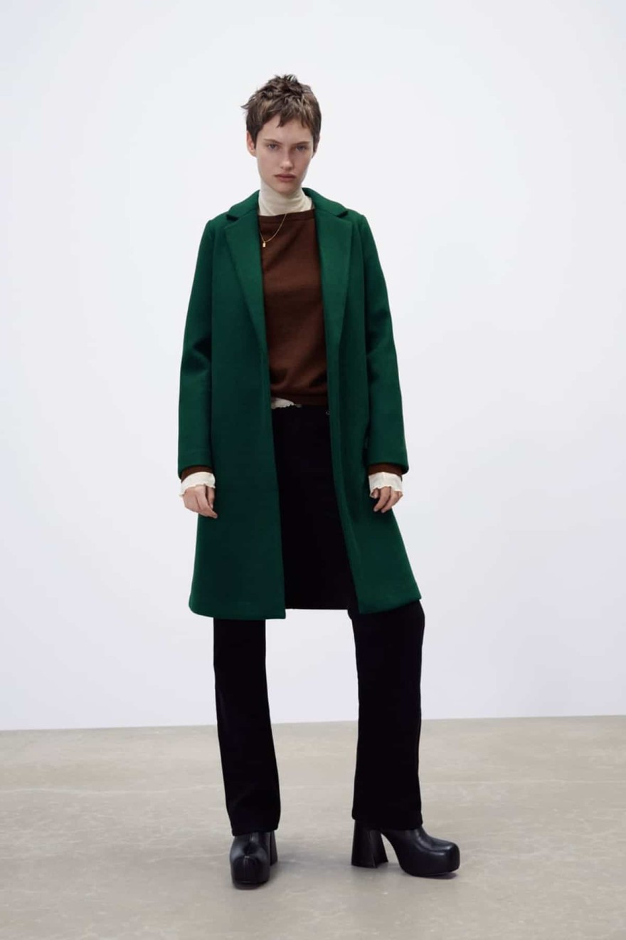 Παλτό με πέτο Zara