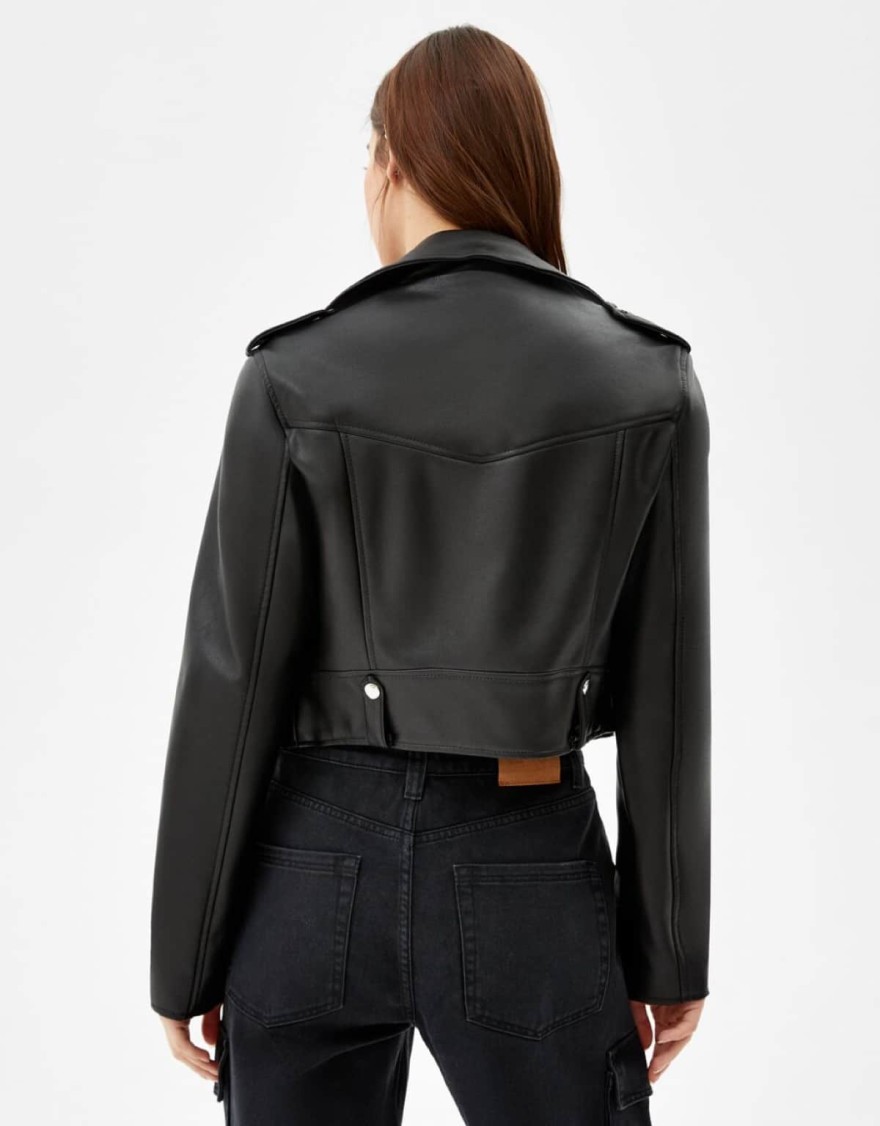 Δερμάτινο jacket από τα Bershka