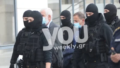 Με ψηλά το κεφάλι ο Φιλιππίδης, ενώ ο Λιγνάδης κοιτούσε κάτω - Αποκλειστικές φωτογραφίες από την άφιξή τους στο δικαστήριο