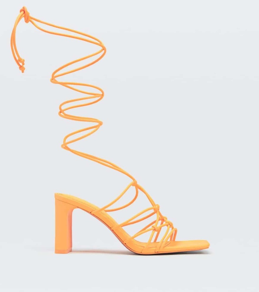 Stradivarius πορτοκαλί πέδιλα