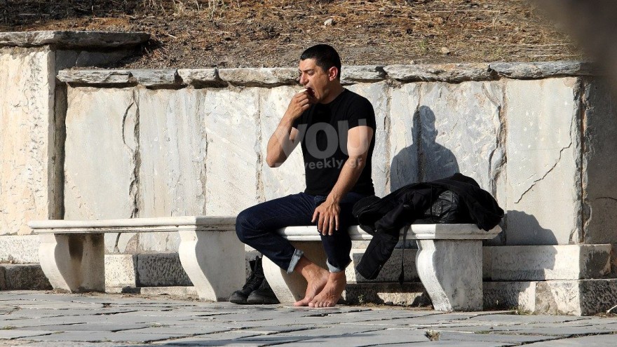 Ο Αργύρης Πανταζάρας στο κέντρο της Αθήνας