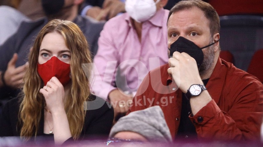 Παρακολούθησε τον Ολυμπιακό στο ΣΕΦ η Έμα Στόουν