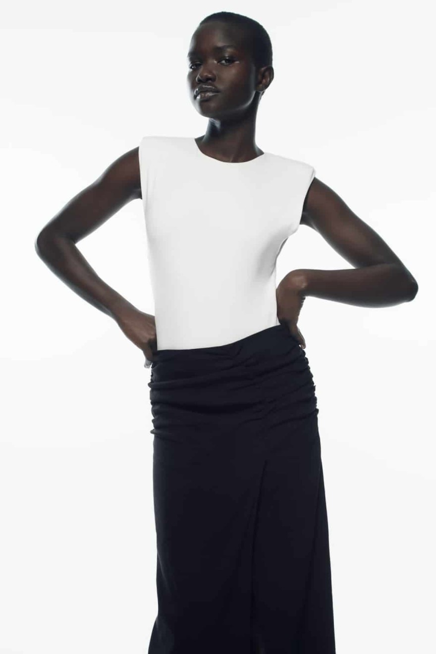 ΚΟΡΜΑΚΙ ΜΕ ΒΑΤΕΣ ZARA ΛΕΥΚΟ