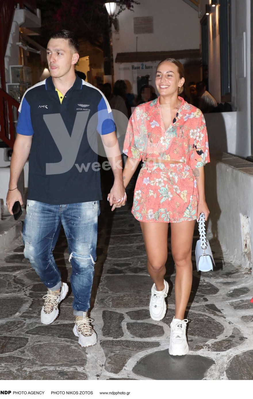 Ανδρομάχη με τον σύντροφο της στη Μύκονο