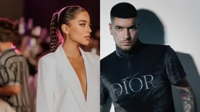 Με στράπλες τοπ και διχτυωτό παντελόνι - Στο πάρτι της Τούνη η νέα σύντροφος του SNIK