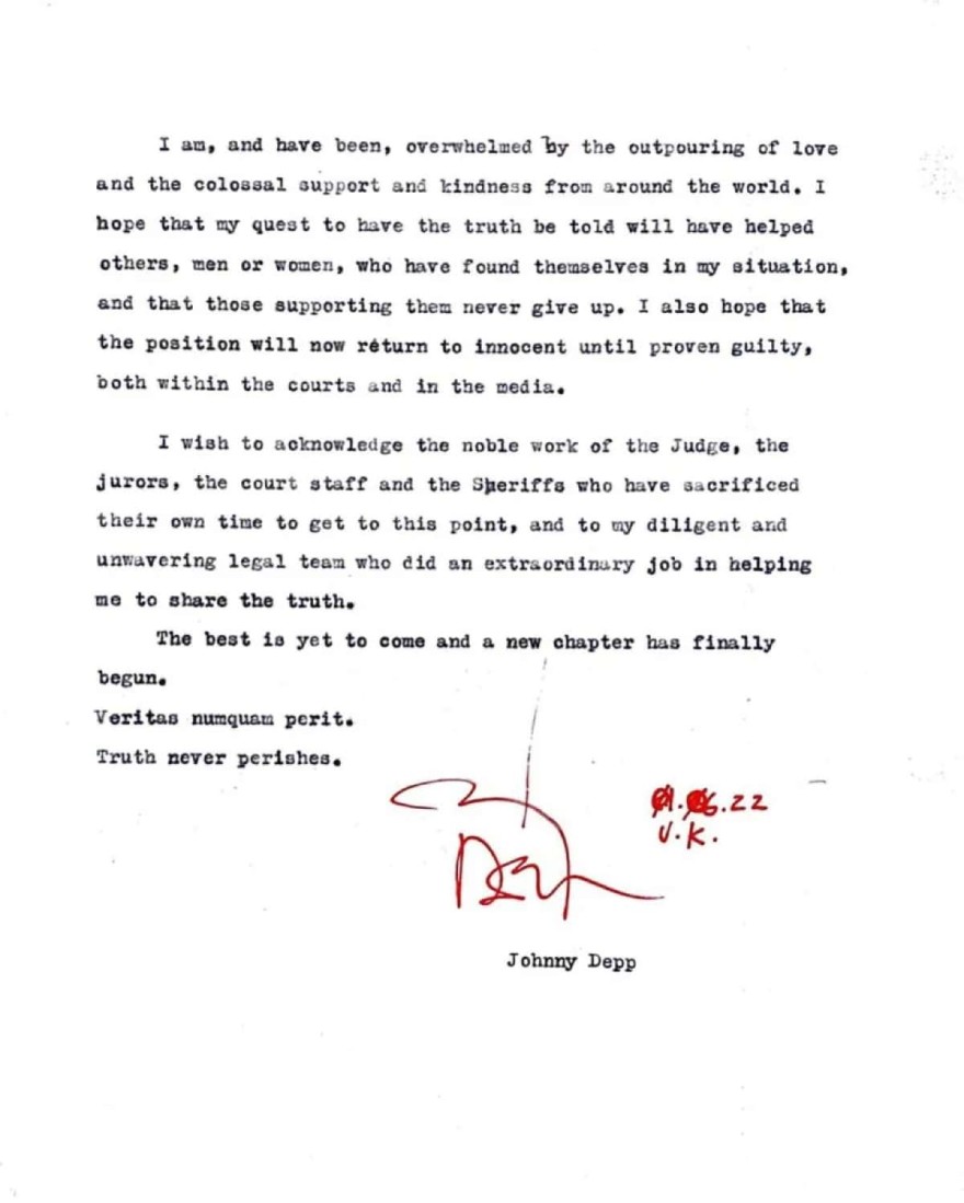 Η ανάρτηση του Johnny Depp