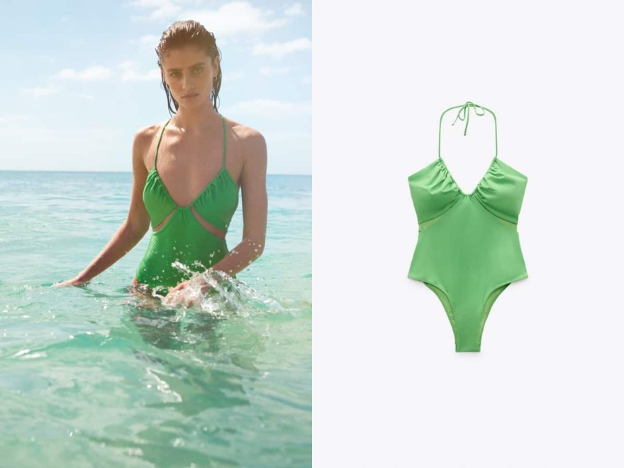 Πράσινο Zara ολόσωμο μαγιό