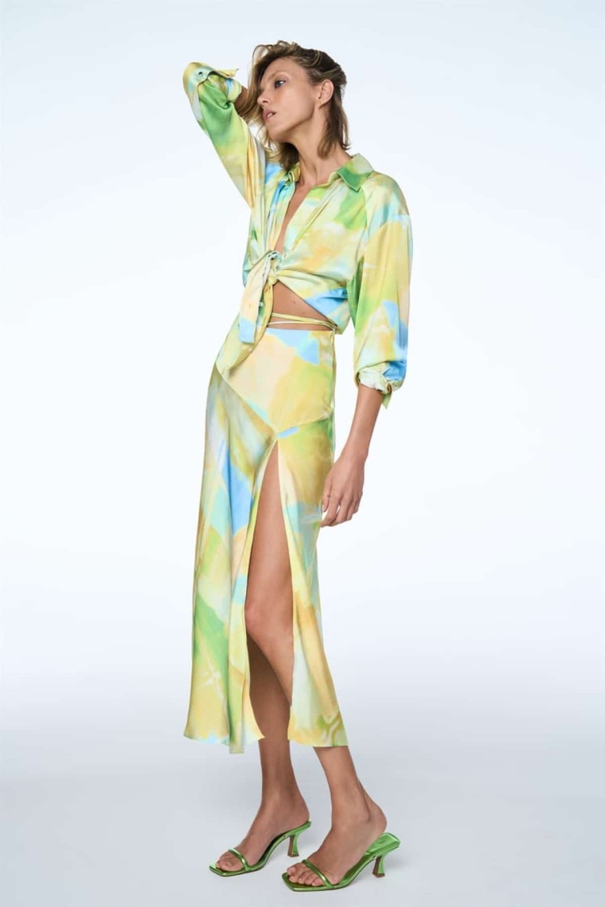 Zara φούστα κίτρινη