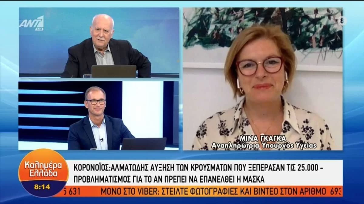 Αναπληρώτρια Υπουργός Υγείας, Μίνα Γκάγκα: Μεγάλη ανησυχία με τη ραγδαία αύξηση των κρουσμάτων