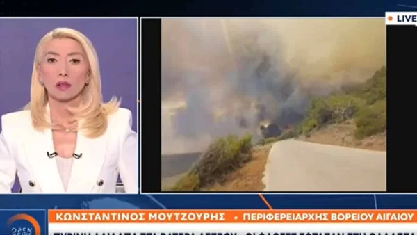 Φωτιά στην Λέσβο: Συνεργάτης του Open έπεσε στην θάλασσα για να αποφύγει τις φλόγες