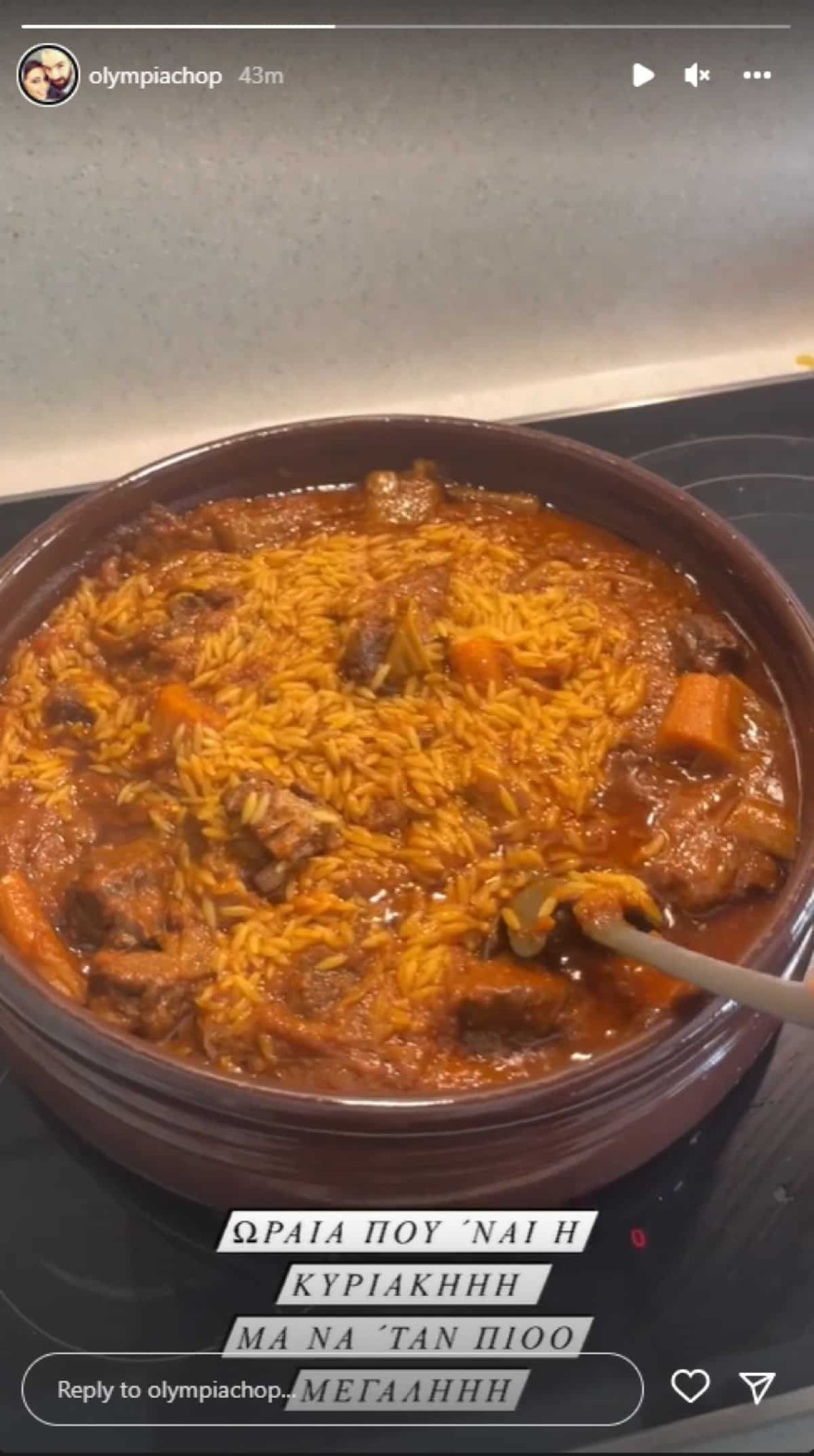 Η ανάρτηση της Χοψονίδου Ολυμπίας στο instagram 