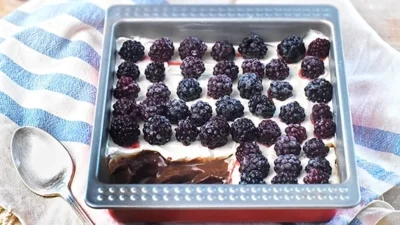 Με βατόμουρα και σοκολάτα - Κάνει θραύση αυτό το γλυκό ψυγείου της Αργυρώς Μπαρμπαρίγου