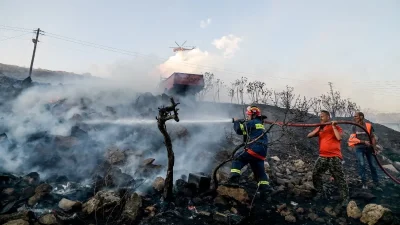 Αναζωπύρωση φωτιάς στη Θάσο - Καιγόταν όλο το βράδυ το μέτωπο