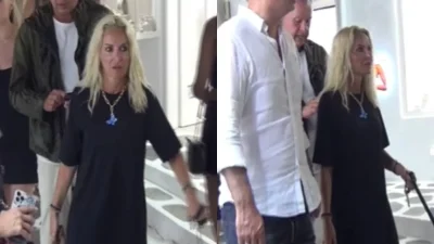 Κακοδιάθετη και αγέλαστη στα στενά της Μυκόνου η Μαρία Μπεκατώρου - Την κοιτούσαν όλοι στο νησί