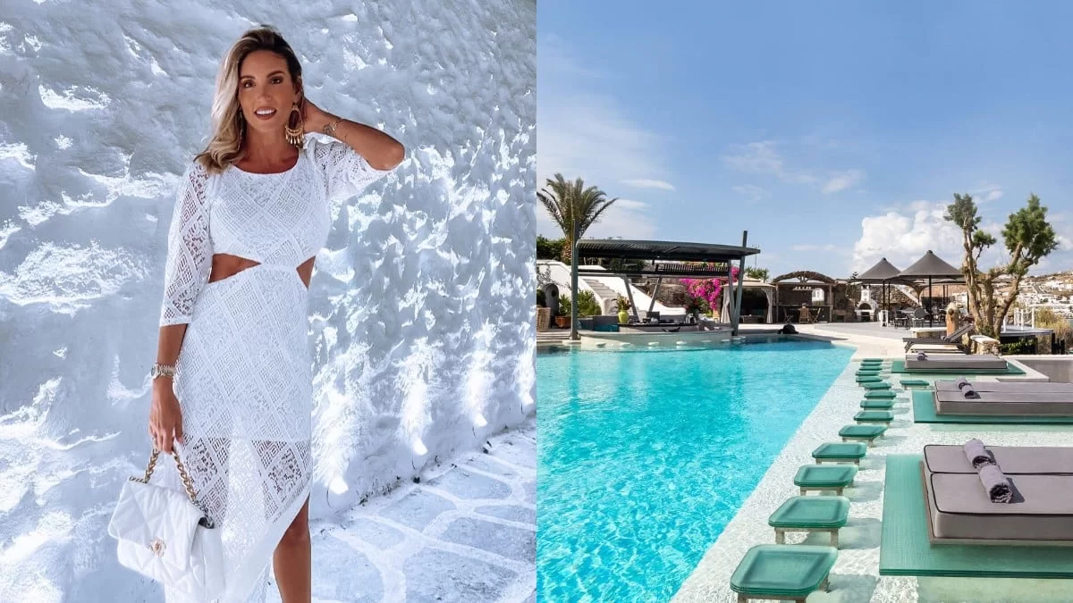 Όλο μάρμαρο και ιδιωτικές πισίνες - Το βίντεο της Οικονομάκου από το υπερπολυτελές ξενοδοχείο του Μιχόπουλου στη Μύκονο