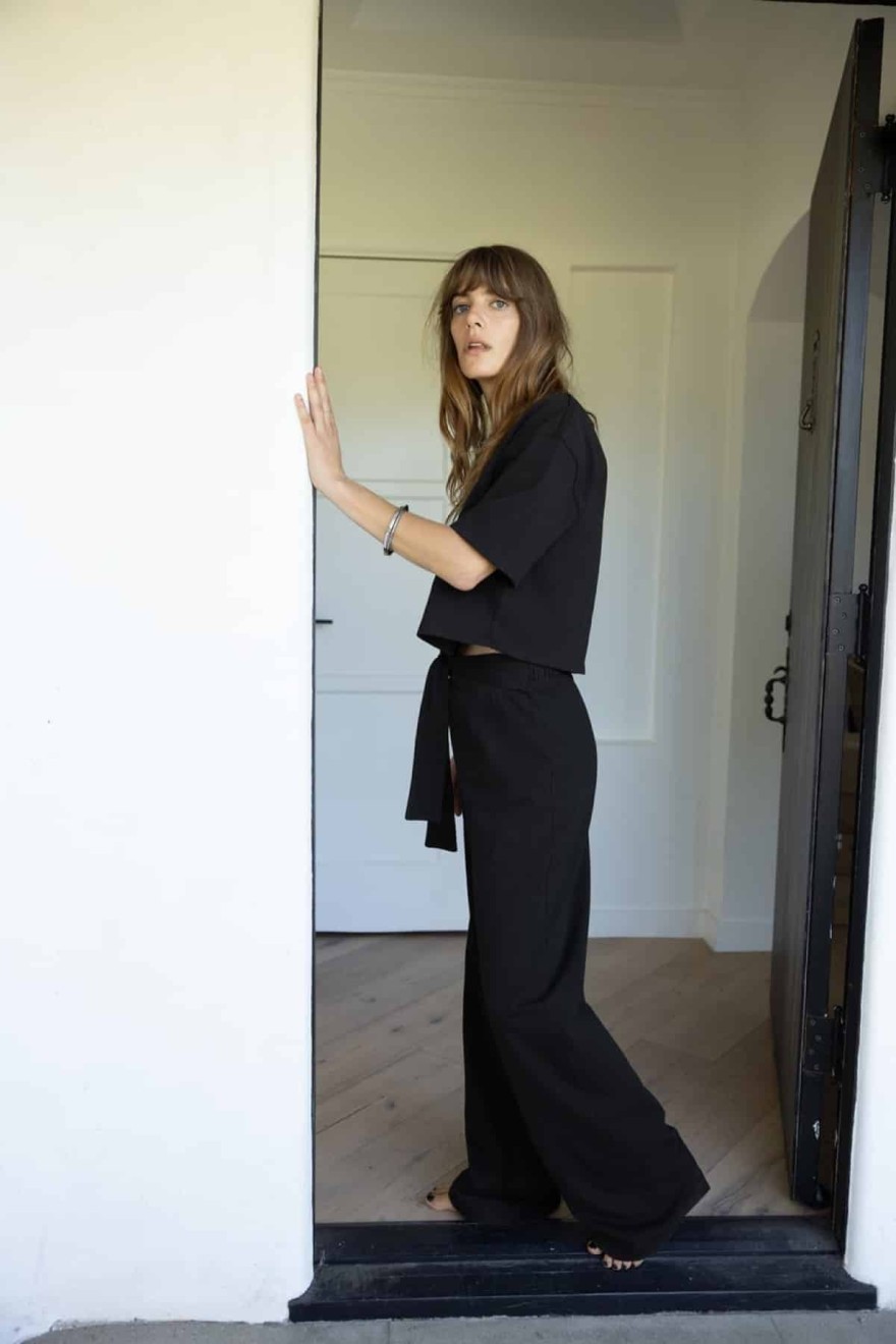 Zara βαμβακερό παντελόνι