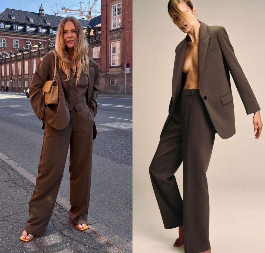 Καφέ μπλέιζερ Zara