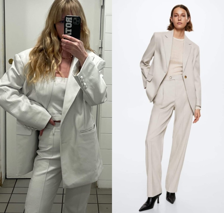 Εκρού μπλέιζερ Mango