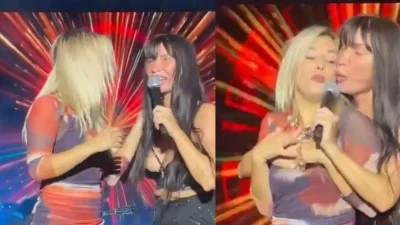 Άναψαν τα αίματα σε συναυλία της Πάολα μόλις ανέβηκε στη σκηνή η κόρη της με στενό μάξι φόρεμα