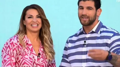 Χατζίδου: Με μίνι φόρεμα και ψιλοτάκουνο στο πλευρό του Ετεοκλή στη πρεμιέρα του Breakfast at Star