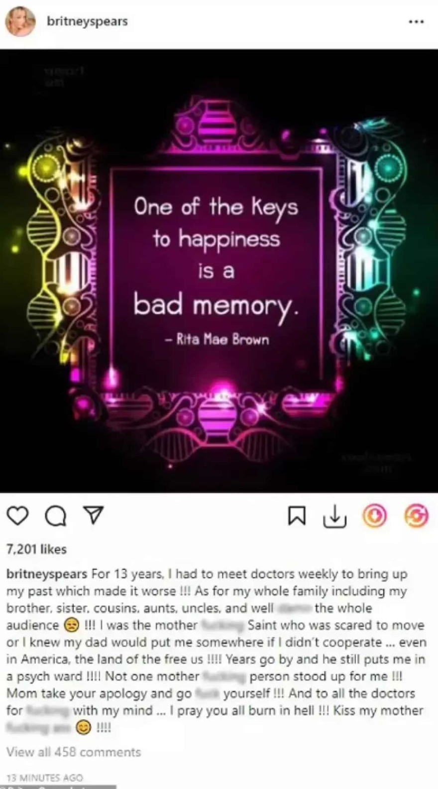 Το ξέσπασμα της Μπρίτνει Σπίαρς για τη μητέρα της