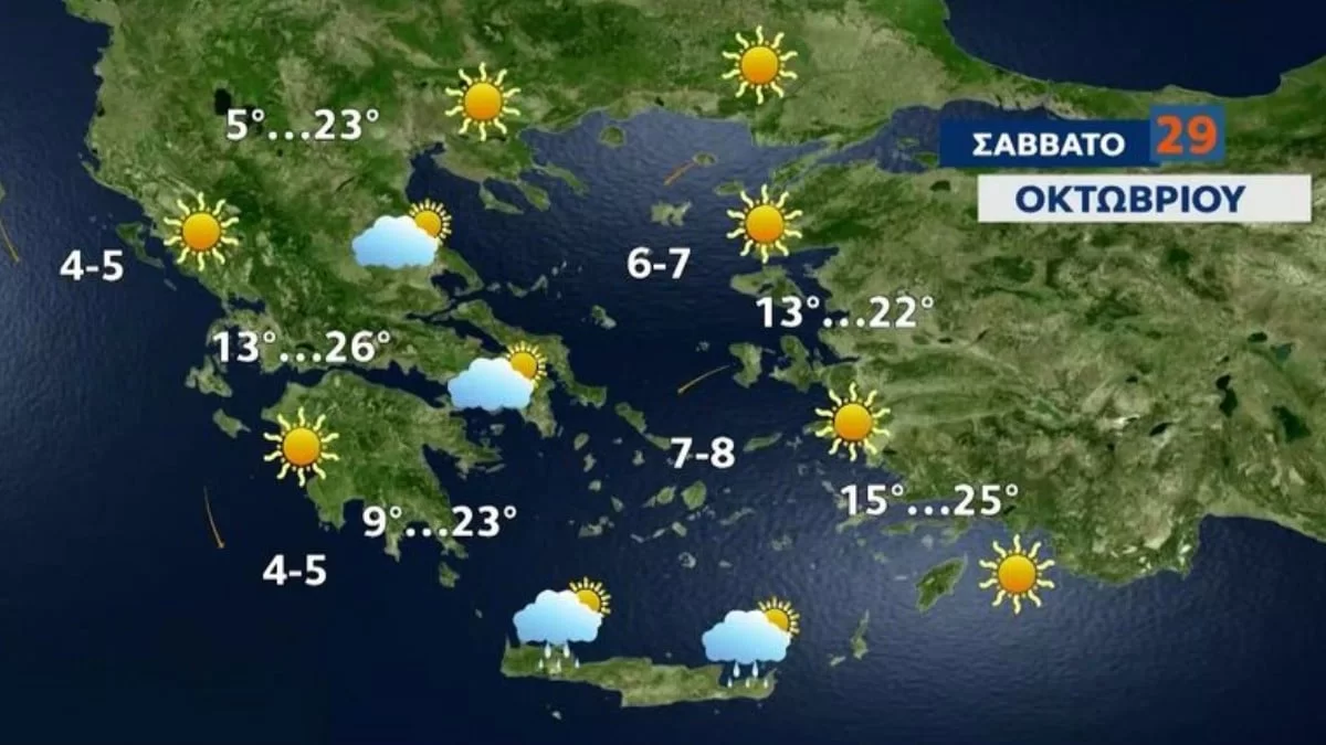 Καιρός 29/10: Που θα σημειωθούν τοπικές βροχές σήμερα