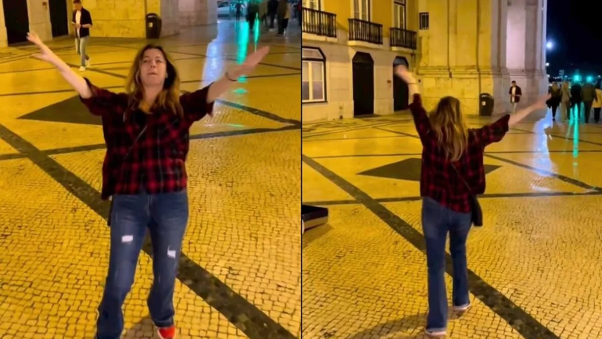 Χόρεψε τσιφτετέλι σε πλατεία της Πορτογαλίας - Κάνει το γύρο του διαδικτύου βίντεο με τη Δήμητρα Παπαδοπούλου