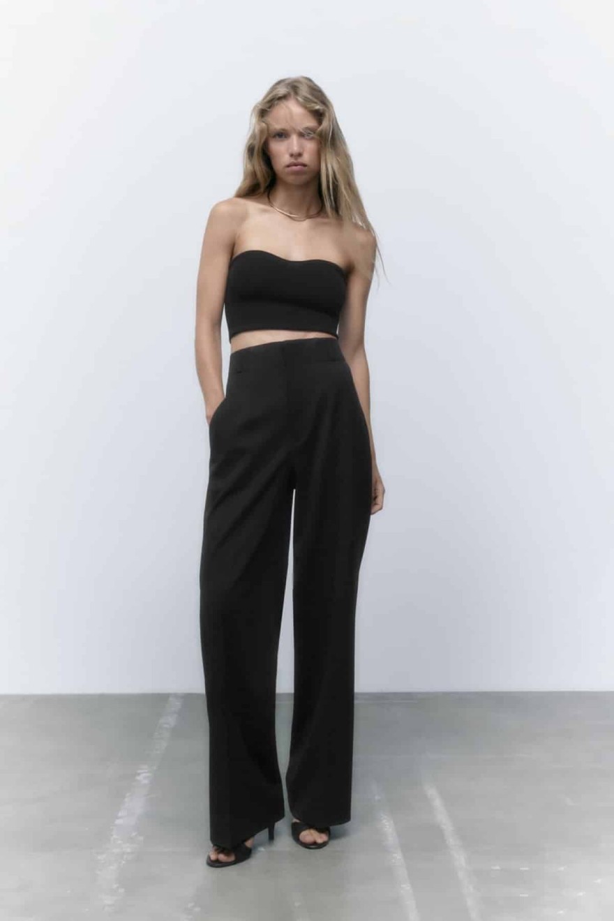 Zara μαύρο παντελόνο