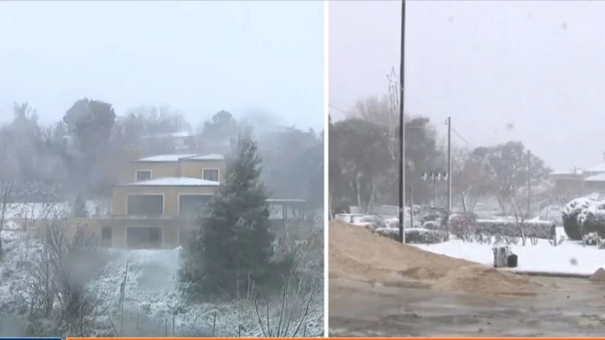 Κακοκαιρία "Μπάρμπαρα": Πυκνό χιόνι στα Βόρεια προάστια - Νέο μήνυμα από το 112 στην Αττική