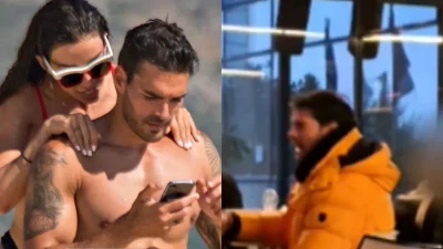 Στο καφέ του μαιευτηρίου ταραγμένος αλλά και χαρούμενος - Οι πρώτες φωτογραφίες του Μποτία μετά την γέννα της Φουρέιρα