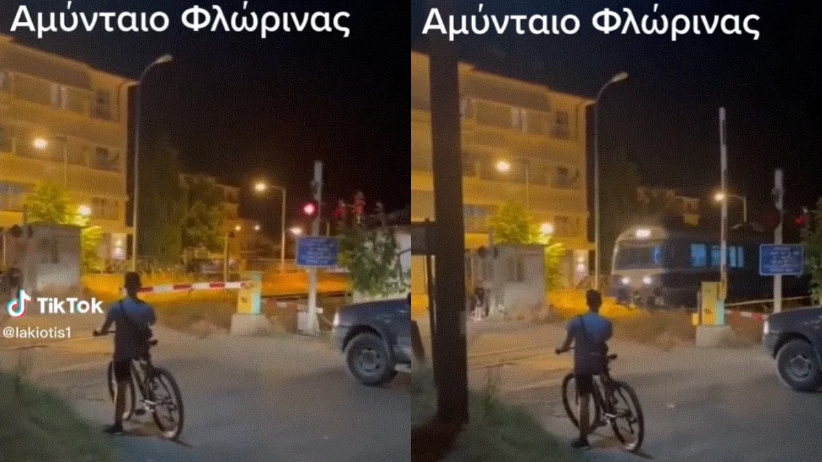 Πρωτοφανές περιστατικό: Ανοίγουν οι μπάρες την ώρα που περνάει τρένο - Βίντεο ντοκουμέντο στο Αμύνταιο Φλώρινας