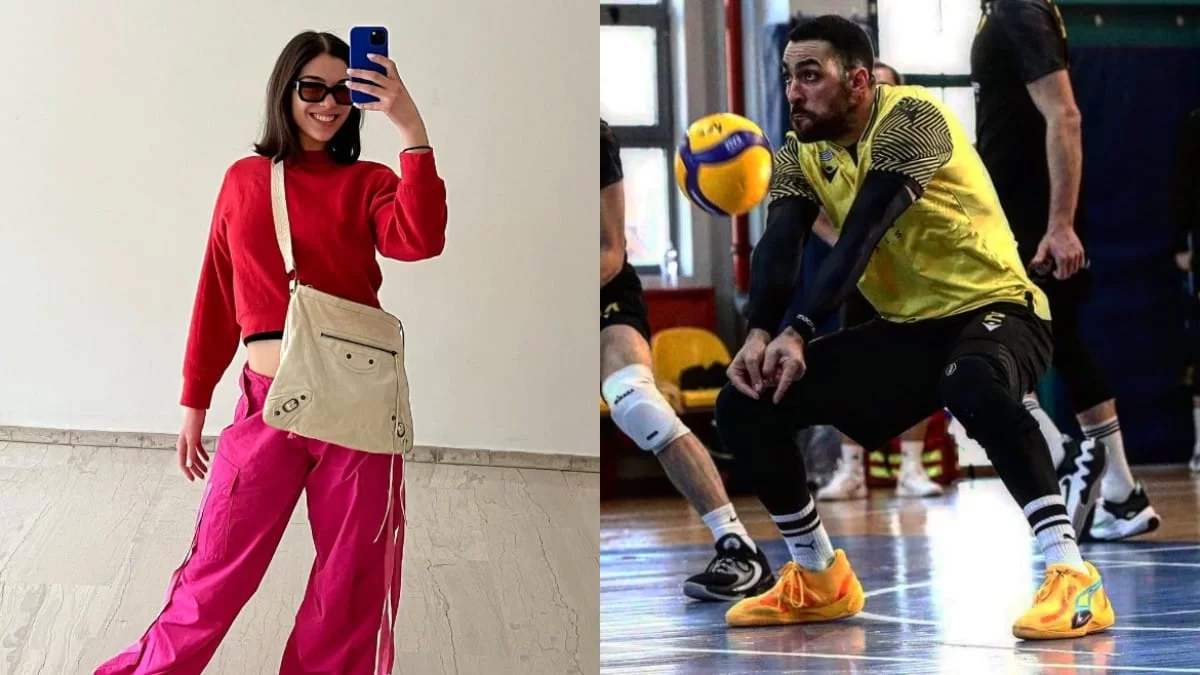 Καθόταν πρώτη θέση και χειροκροτούσε με ντουντούκα στο χέρι - Η Μελίνα Νικολαΐδη αποθέωσε τον Πολυχρονιάδη σε αγώνα βόλεϊ