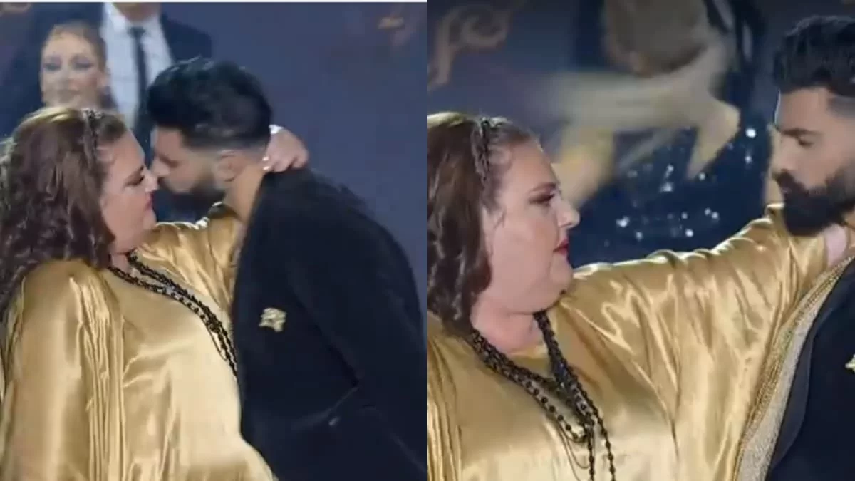 J2US: Η Βογιατζάκη ''βούτηξε'' το Σαρμπέλ στο πλατό του ALPHA - Το παθιασμένο φιλί στο στόμα