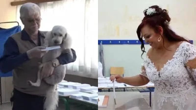 Ο ένας με το σκυλάκι του και οι άλλοι με νυφικό και κουστούμι - Τα ευτράπελα των φετινών εκλογών 