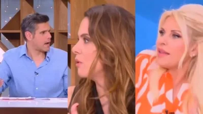 Ουγγαρέζος και Χρυσικοπούλου τσακώθηκαν στον αέρα της εκπομπής - Παρενέβη η Ελένη Μενεγάκη