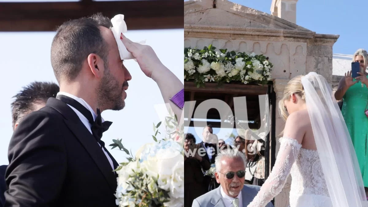 Κατέφθασε με vintage αυτοκίνητο η Μαριλού Κοζάρη στην εκκλησία - Η αντίδραση του Μουζουράκη με το που είδε τη νύφη