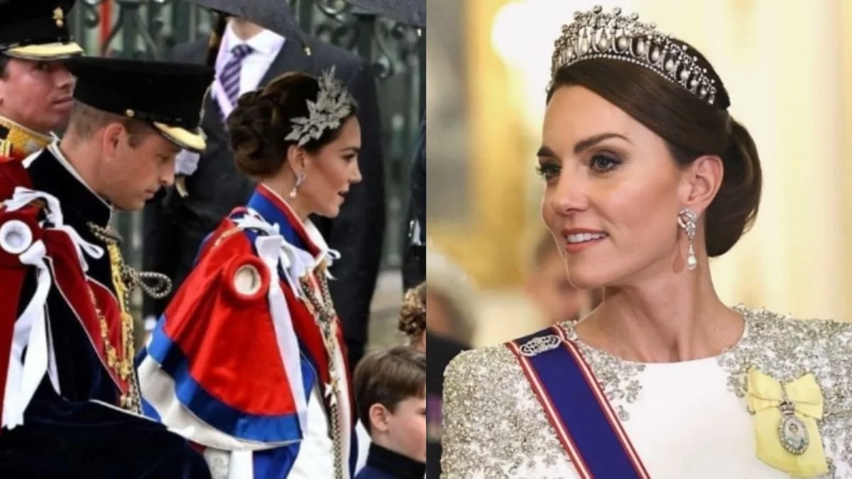 Κέιτ Μίντλετον: Με το περιδέραιο της Βασίλισσας Ελισάβετ και τα μαργαριταρένια σκουλαρίκια της Πριγκίπισσας Νταϊάνα - Χαμός με την εμφάνισή της στη στέψη του Καρόλου