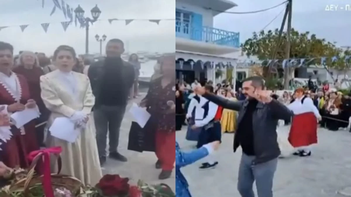 Έσερνε τον χορό σε παραδοσιακό γλέντι - Στην Αντίπαρο μόνος και σε τρελό κέφι ο Λεωνίδας Κουτσόπουλος