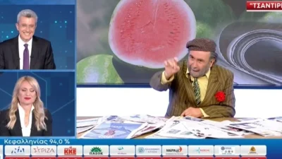 Λάκης Λαζόπουλος: Αμηχανία στον αέρα του ΑΝΤ1 - Η άσεμνη χειρονομία του Λάκη Λαζόπουλου για τον Κατρούγκαλο