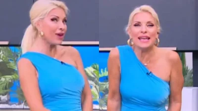 Μαυρισμένη, με άλλον αέρα από το 2ήμερο στην Άνδρο - Το τιρκουάζ φόρεμα της Μενεγάκη με το έντονο σκίσιμο στο πόδι